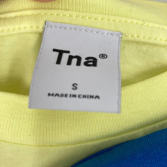 Aritzia Crop T-Shirts Tee Crew Short Sleeve Sizes S/XS Blue Lime - Picture 4 of 6